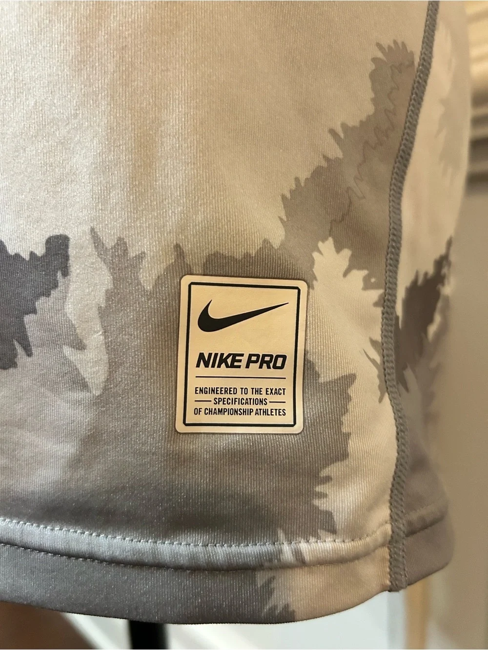 Nike Pro HyperCool Next Level Gray Camo Quarterback Training Shirt